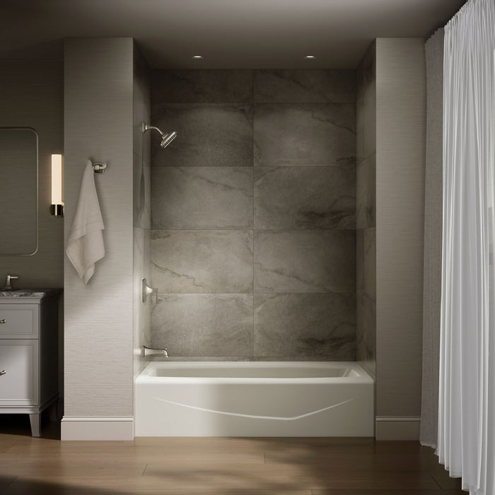 KOHLER K-713 Villager 60" x 34-1/4" alcove bath, left drain, biscuit - view 4