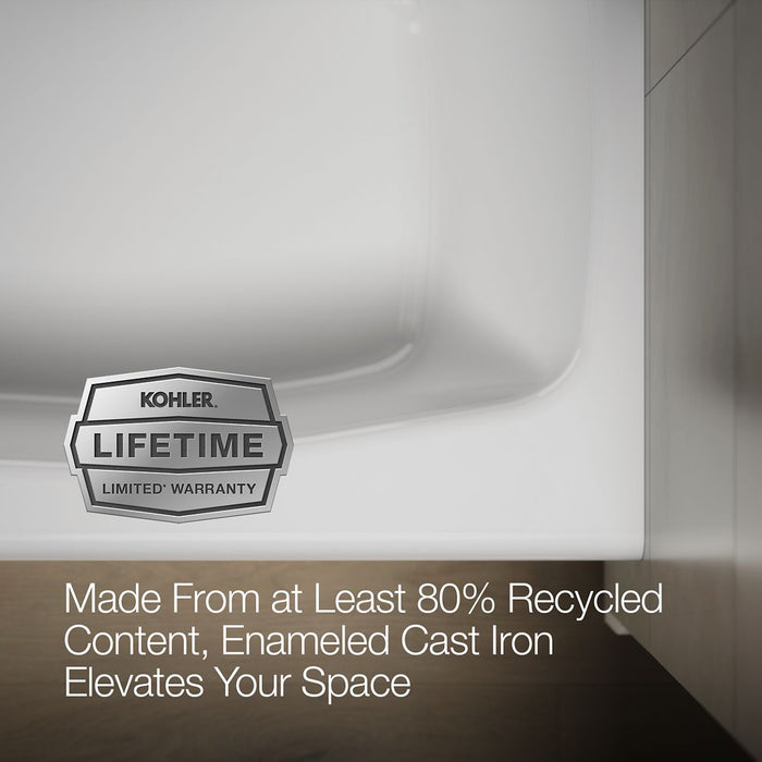 KOHLER K-713 Villager 60" x 34-1/4" alcove bath, left drain, white - view 2