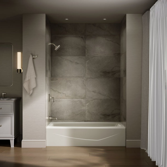 KOHLER K-715 Villager 60" x 30-1/4" alcove bath, left drain, biscuit - view 4