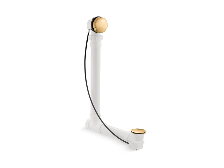 KOHLER K-7213 Clearflo Cable bath drain with PVC tubing, vibrant brushed moderne brass