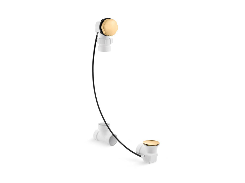 KOHLER K-7214 Clearflo Cable bath drain, less PVC tubing, vibrant brushed moderne brass