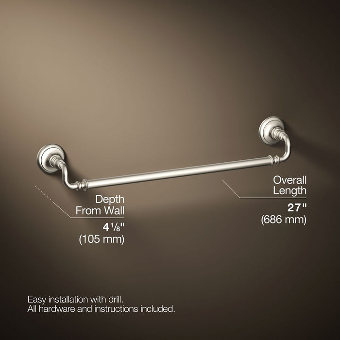KOHLER K-72568 Artifacts 24" towel bar, vibrant brushed nickel - view 5