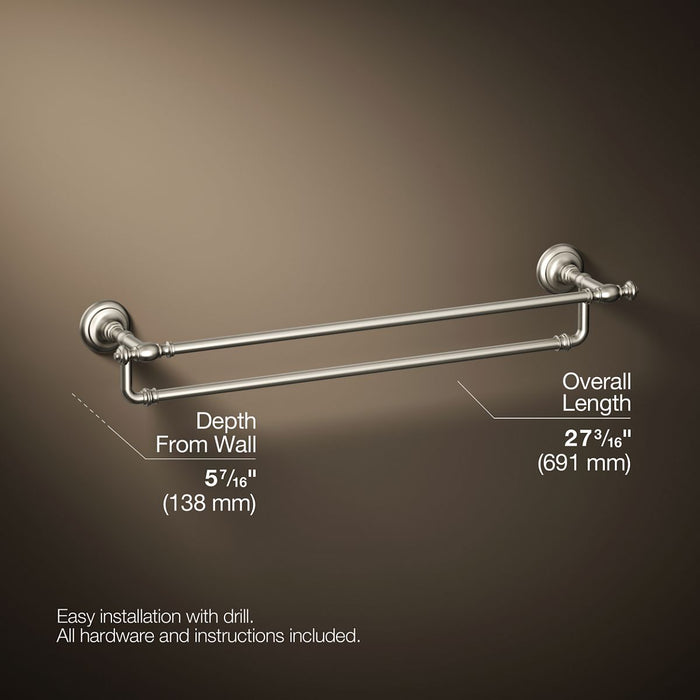 KOHLER K-72570 Artifacts 24" double towel bar, vibrant brushed nickel - view 5