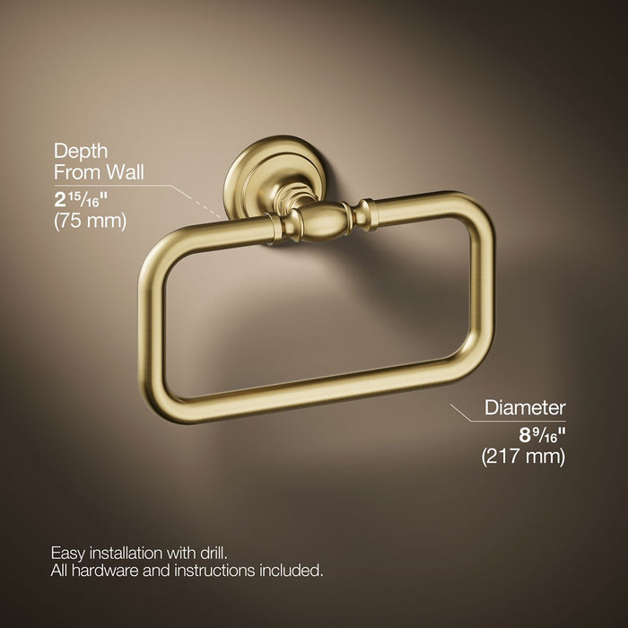 KOHLER K-72571 Artifacts Towel ring, vibrant brushed moderne brass - view 5