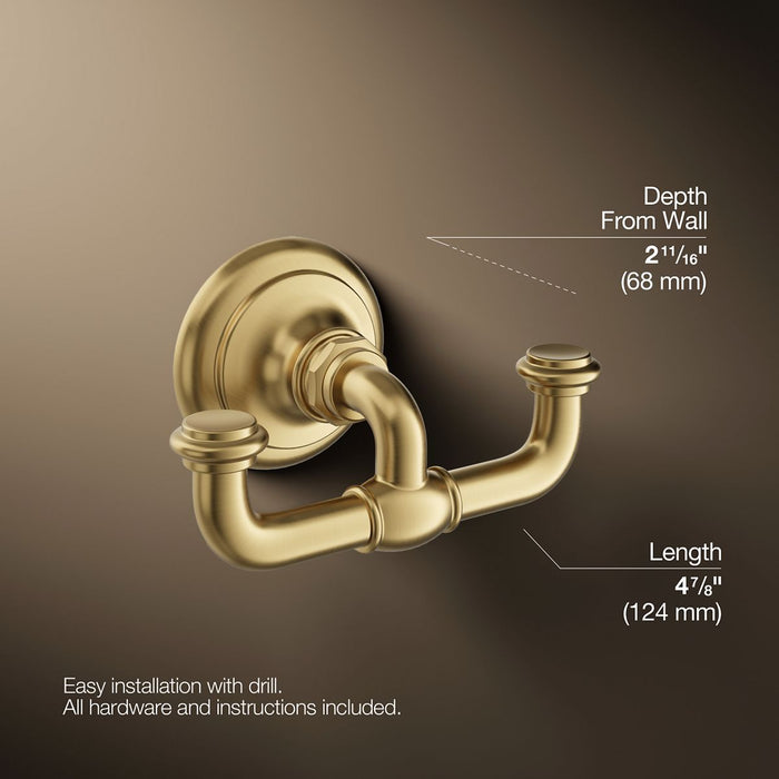 KOHLER K-72572 Artifacts Double robe hook