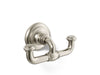 KOHLER K-72572 Artifacts Double robe hook, vibrant brushed nickel