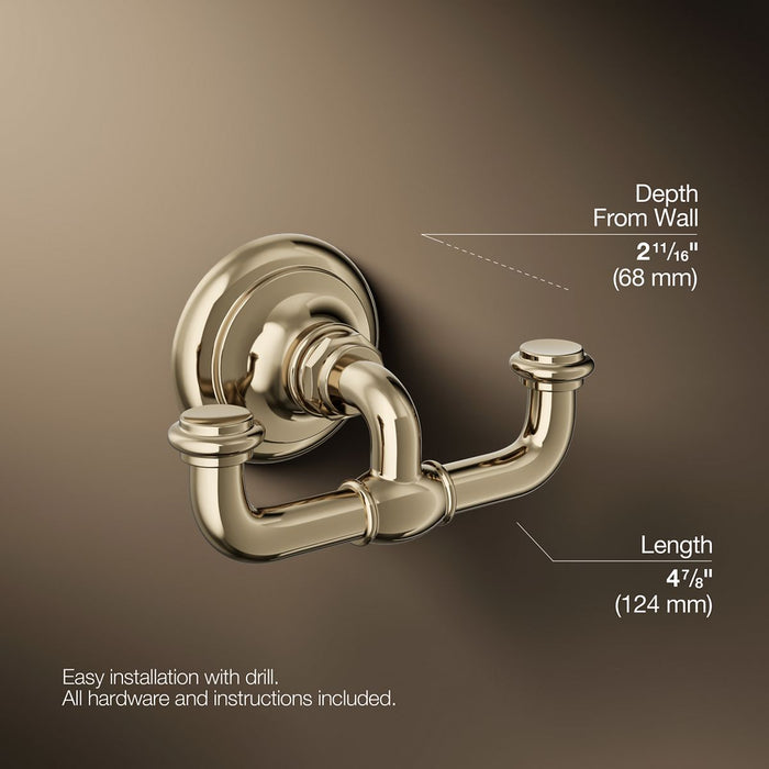 KOHLER K-72572 Artifacts Double robe hook