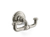 KOHLER K-72572 Artifacts Double robe hook, vibrant polished nickel