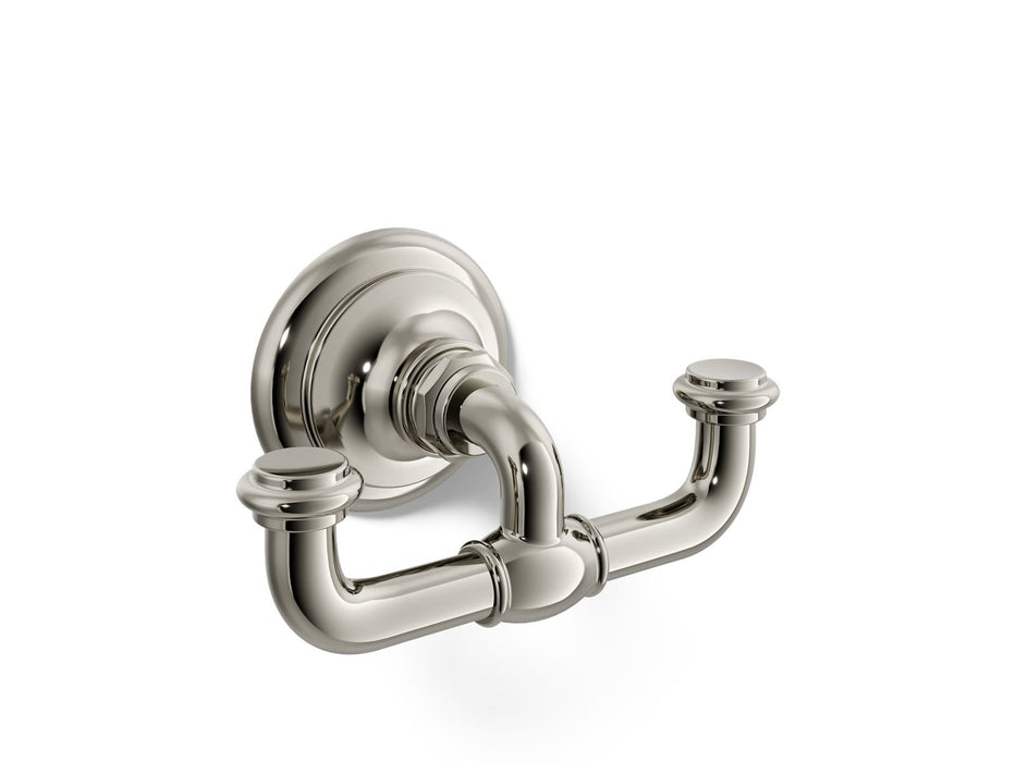 KOHLER K-72572 Artifacts Double robe hook, vibrant polished nickel