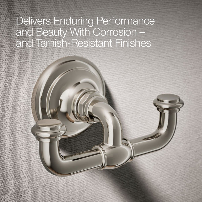 KOHLER K-72572 Artifacts Double robe hook, vibrant polished nickel - view 5