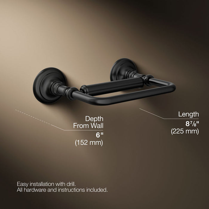 KOHLER K-72573 Artifacts Pivoting toilet paper holder, matte black - view 5