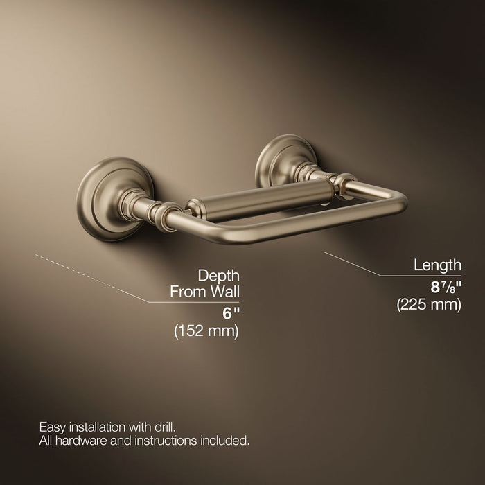 KOHLER K-72573 Artifacts Pivoting toilet paper holder, vibrant brushed bronze - view 5