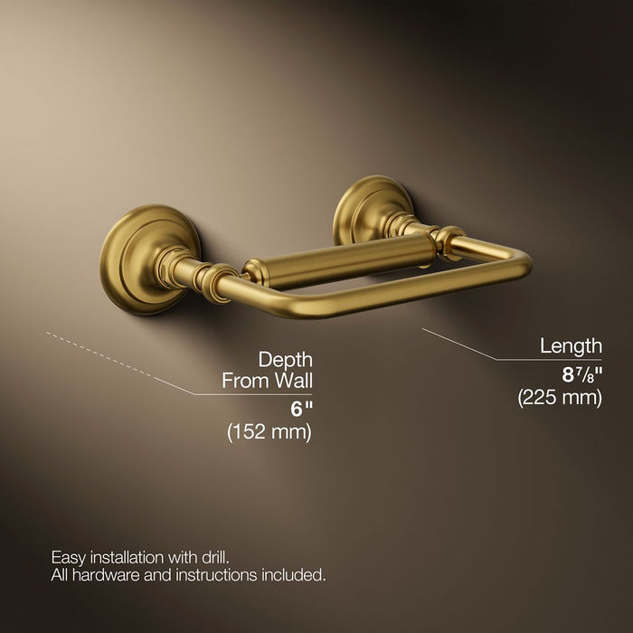 KOHLER K-72573 Artifacts Pivoting toilet paper holder, vibrant brushed moderne brass - view 5