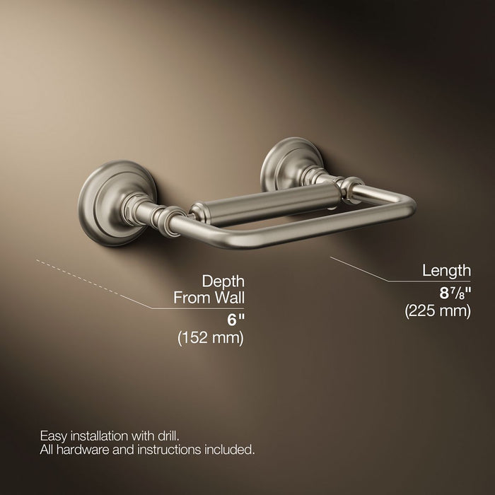 KOHLER K-72573 Artifacts Pivoting toilet paper holder, vibrant brushed nickel - view 5