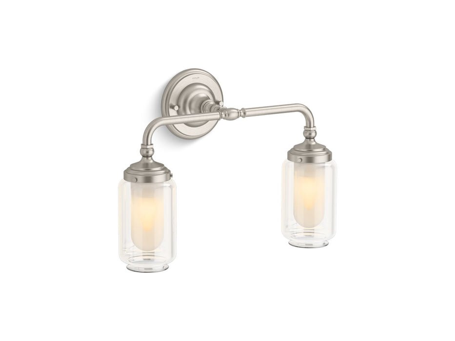 KOHLER K-72582 Artifacts Two-light sconce, brushed nickel - view 2