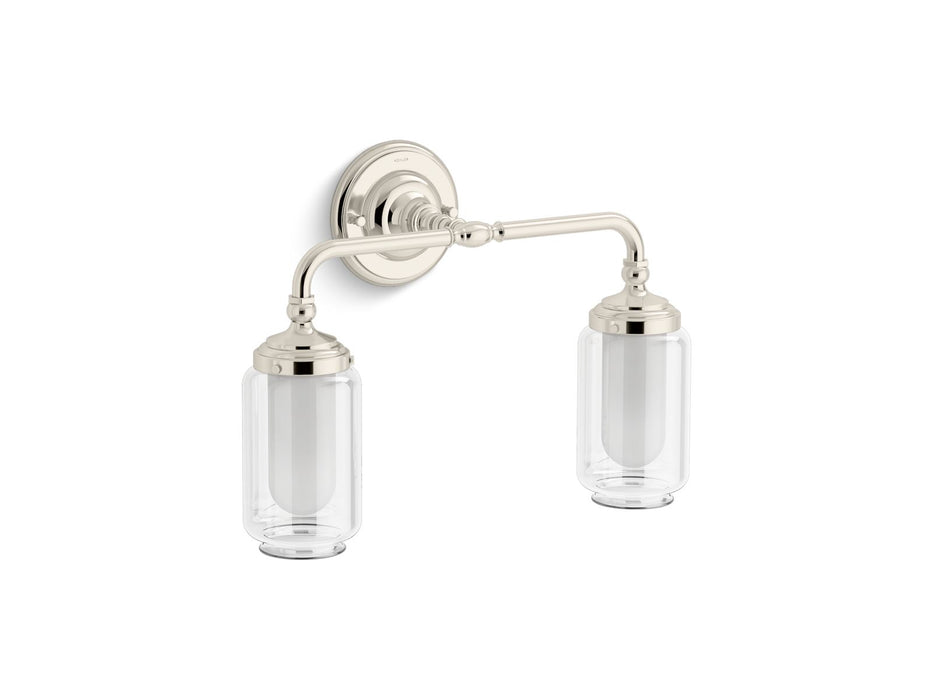 KOHLER K-72582 Artifacts Two-light sconce, polished nickel