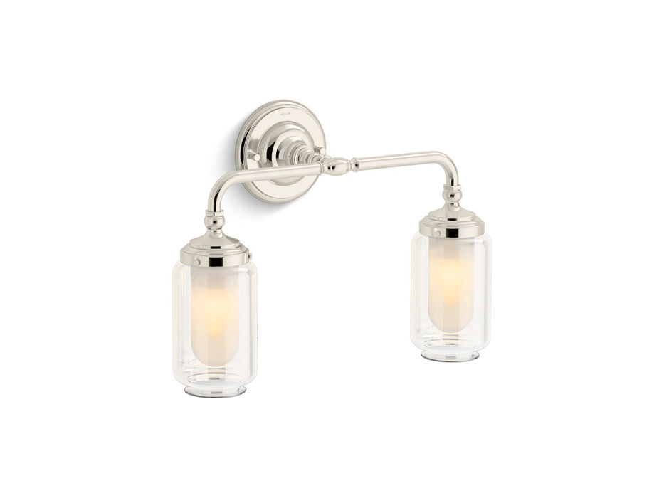 KOHLER K-72582 Artifacts Two-light sconce, polished nickel - view 2