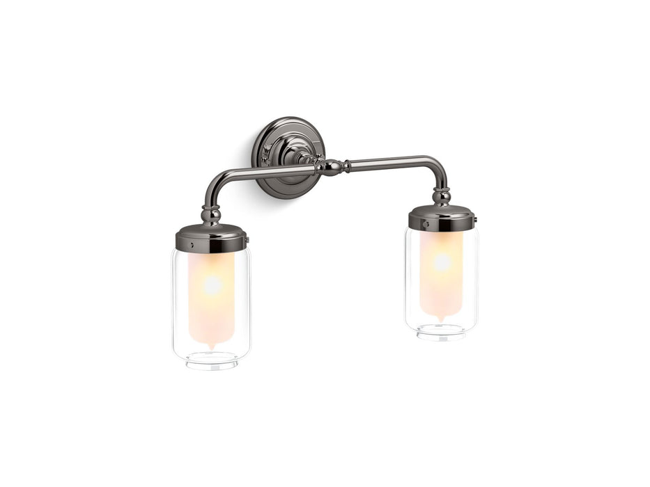 KOHLER K-72582 Artifacts Two-light sconce, titanium