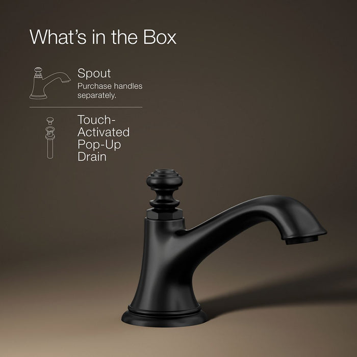 KOHLER K-72759 Artifacts with Bell design Bathroom sink faucet spout with Bell design, 1.2 gpm, matte black - view 5