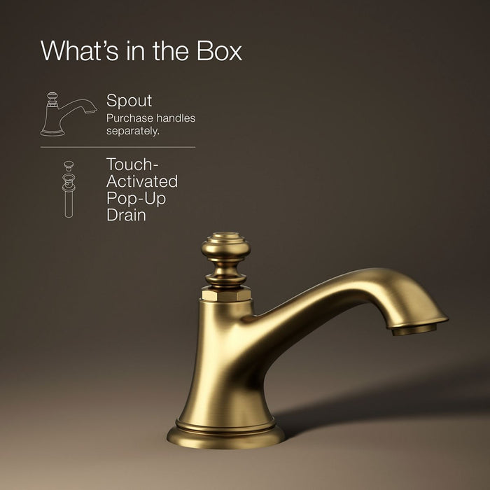 KOHLER K-72759 Artifacts with Bell design Bathroom sink faucet spout with Bell design, 1.2 gpm, vibrant brushed moderne...