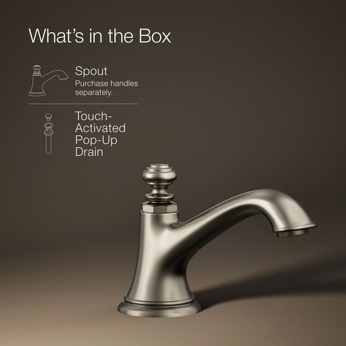KOHLER K-72759 Artifacts with Bell design Bathroom sink faucet spout with Bell design, 1.2 gpm, vibrant brushed nickel -...