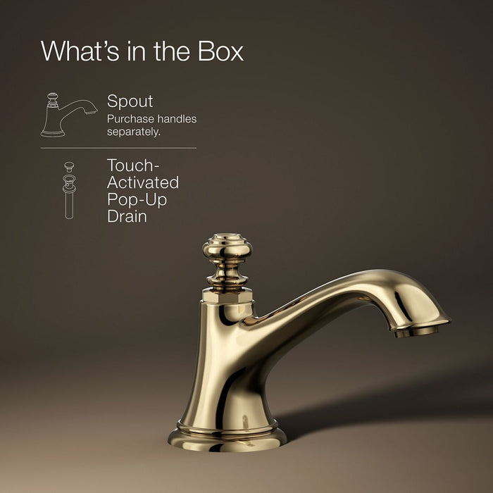 KOHLER K-72759 Artifacts with Bell design Bathroom sink faucet spout with Bell design, 1.2 gpm, vibrant french gold - view 5