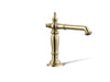 KOHLER K-72760 Artifacts Bathroom sink faucet spout with Column design, 1.2 gpm, vibrant french gold