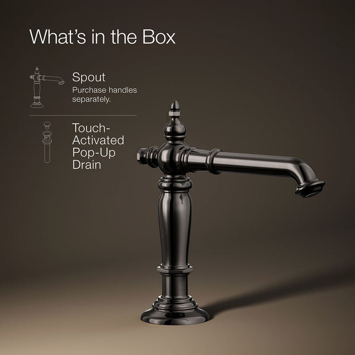 KOHLER K-72760 Artifacts Bathroom sink faucet spout with Column design, 1.2 gpm