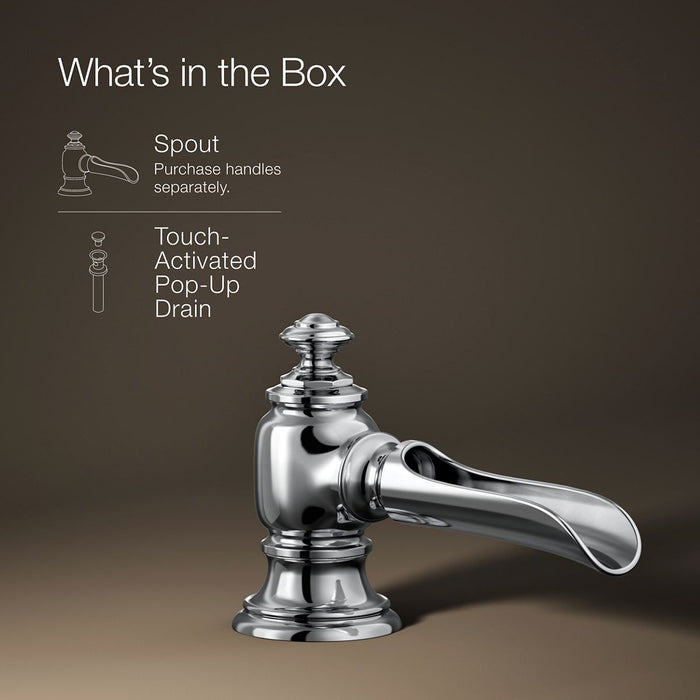 KOHLER K-72761 Artifacts with Flume design Bathroom sink faucet spout with Flume design, 1.2 gpm