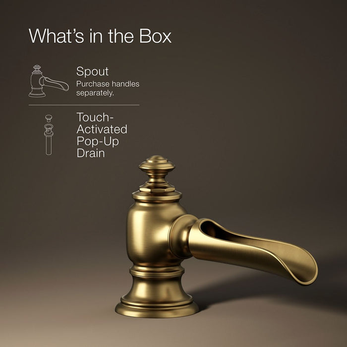 KOHLER K-72761 Artifacts with Flume design Bathroom sink faucet spout with Flume design, 1.2 gpm