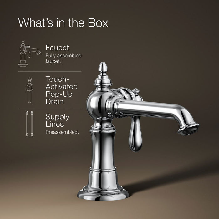 KOHLER K-72762-9M Artifacts Single-handle bathroom sink faucet, 1.2 gpm