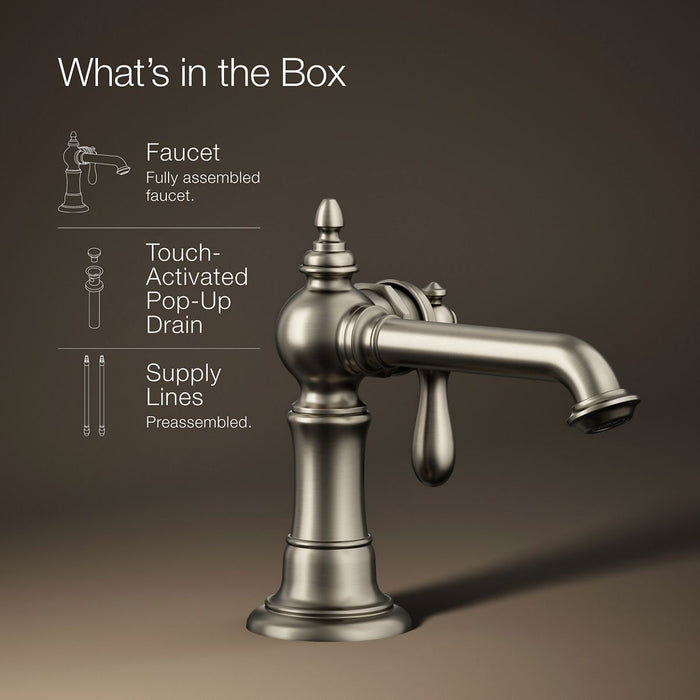KOHLER K-72762-9M Artifacts Single-handle bathroom sink faucet, 1.2 gpm, vibrant brushed nickel - view 5