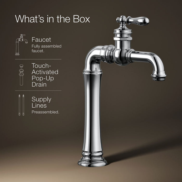KOHLER K-72763-9M Artifacts Gentleman's Single-handle bathroom sink faucet, 1.2 gpm