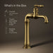 KOHLER K-72763-9M Artifacts Gentleman's Single-handle bathroom sink faucet, 1.2 gpm, vibrant brushed moderne brass - view 5