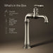 KOHLER K-72763-9M Artifacts Gentleman's Single-handle bathroom sink faucet, 1.2 gpm, vibrant brushed nickel - view 5
