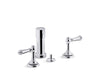 KOHLER K-72765-4 Artifacts Widespread bidet faucet with lever handles, polished chrome