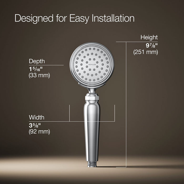 KOHLER K-72776 Artifacts Single-function Handshower, 2.5 GPM, polished chrome - view 5