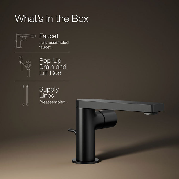 KOHLER K-73050-7 Composed Single-handle bathroom sink faucet with Cylindrical handle, 1.2 gpm, matte black - view 5
