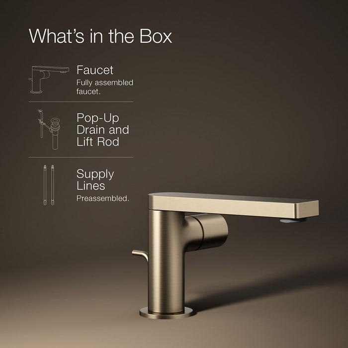 KOHLER K-73050-7 Composed Single-handle bathroom sink faucet with Cylindrical handle, 1.2 gpm