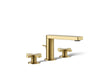 KOHLER K-73060-3 Composed Widespread bathroom sink faucet with Cross handles, 1.2 gpm, vibrant brushed moderne brass