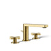 KOHLER K-73060-3 Composed Widespread bathroom sink faucet with Cross handles, 1.2 gpm, vibrant brushed moderne brass