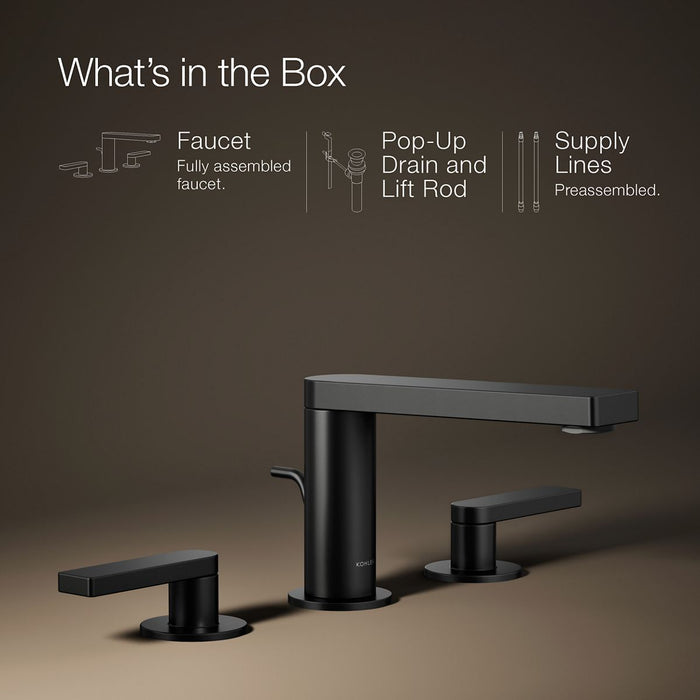 KOHLER K-73060-4 Composed Widespread bathroom sink faucet with Lever handles, 1.2 gpm, matte black - view 5