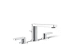KOHLER K-73060-4 Composed Widespread bathroom sink faucet with Lever handles, 1.2 gpm, polished chrome