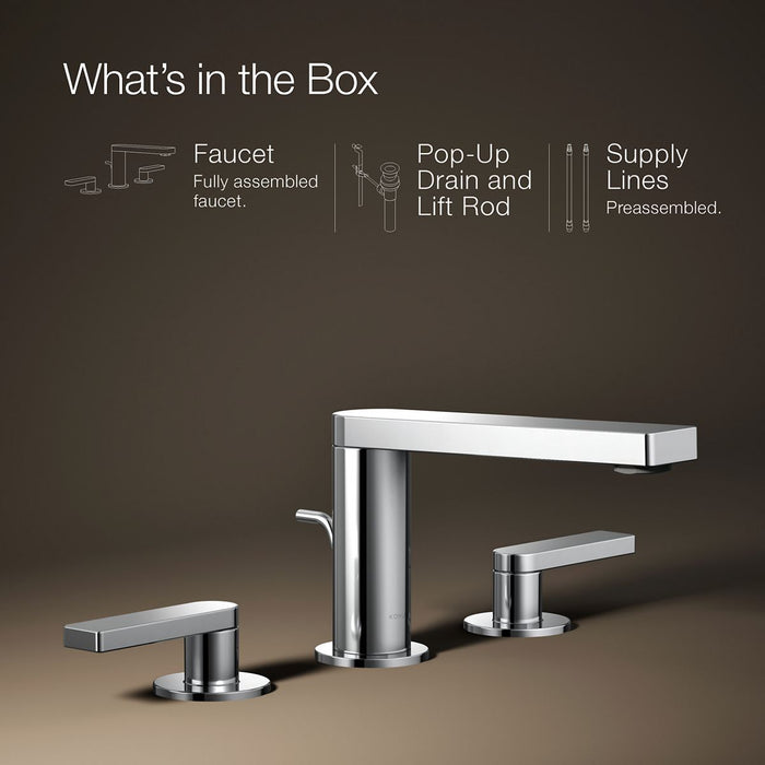 KOHLER K-73060-4 Composed Widespread bathroom sink faucet with Lever handles, 1.2 gpm
