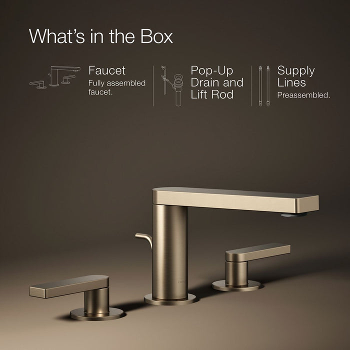 KOHLER K-73060-4 Composed Widespread bathroom sink faucet with Lever handles, 1.2 gpm