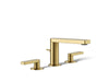 KOHLER K-73060-4 Composed Widespread bathroom sink faucet with Lever handles, 1.2 gpm, vibrant brushed moderne brass
