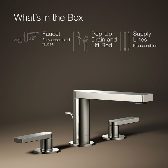 KOHLER K-73060-4 Composed Widespread bathroom sink faucet with Lever handles, 1.2 gpm
