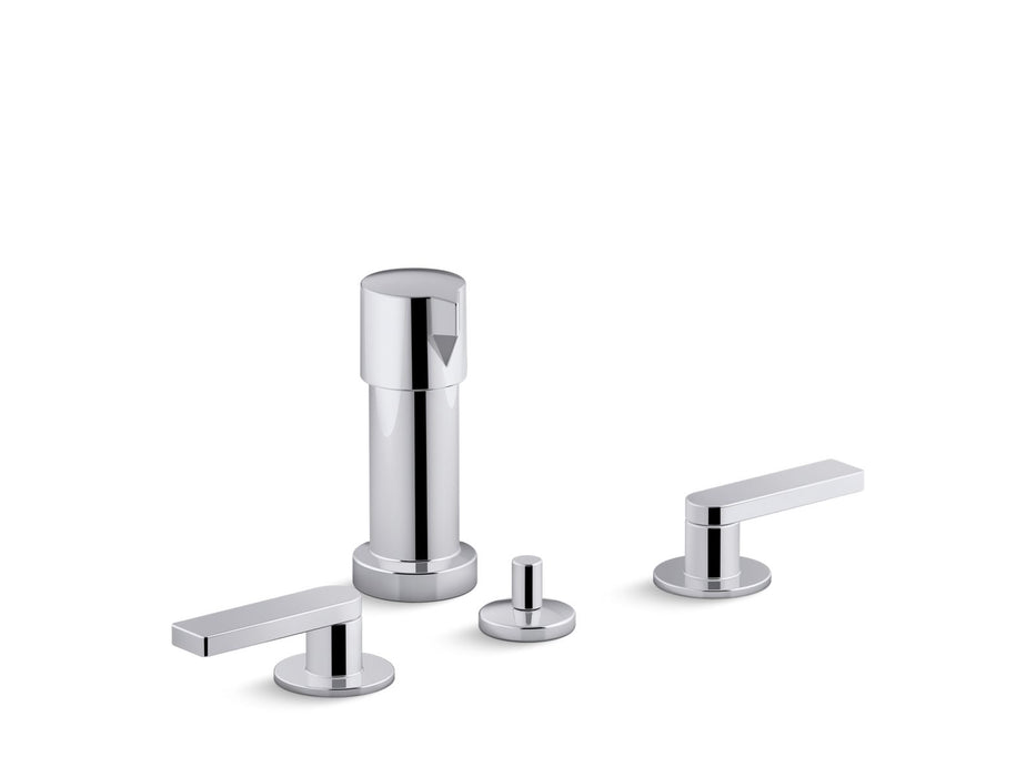 KOHLER K-73077-4 Composed Widespread bidet faucet with lever handles, polished chrome