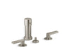 KOHLER K-73077-4 Composed Widespread bidet faucet with lever handles, vibrant brushed nickel