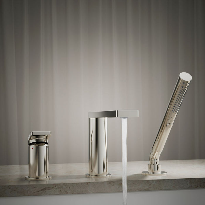 KOHLER K-73078-4 Composed Deck-mount bath faucet with handshower, vibrant polished nickel - view 5
